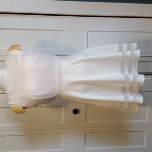 White spandex dress with mesh details